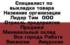 Специалист по выкладке товара › Название организации ­ Лидер Тим, ООО › Отрасль предприятия ­ Продажи › Минимальный оклад ­ 30 000 - Все города Работа » Вакансии   . Амурская обл.,Архаринский р-н